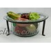 Assorted wooden fruit with glass and metal bowl for decor, 15 pieces of fruit   223086595336